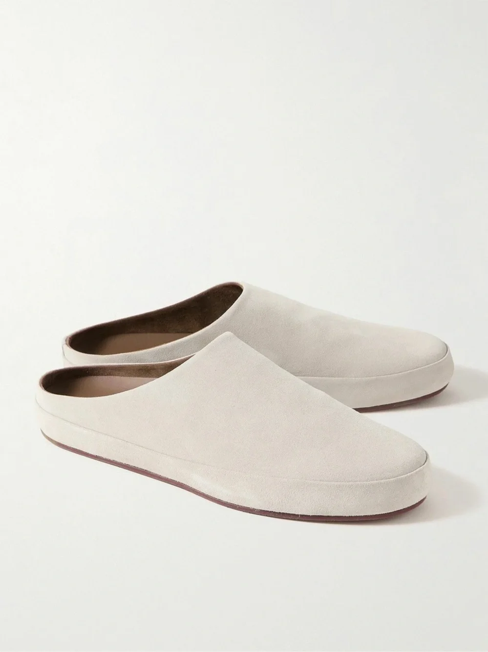 Loro Piana Men’s Beige Suede Slip-On Mules Shoes Size 41 Brand New ( No Box )